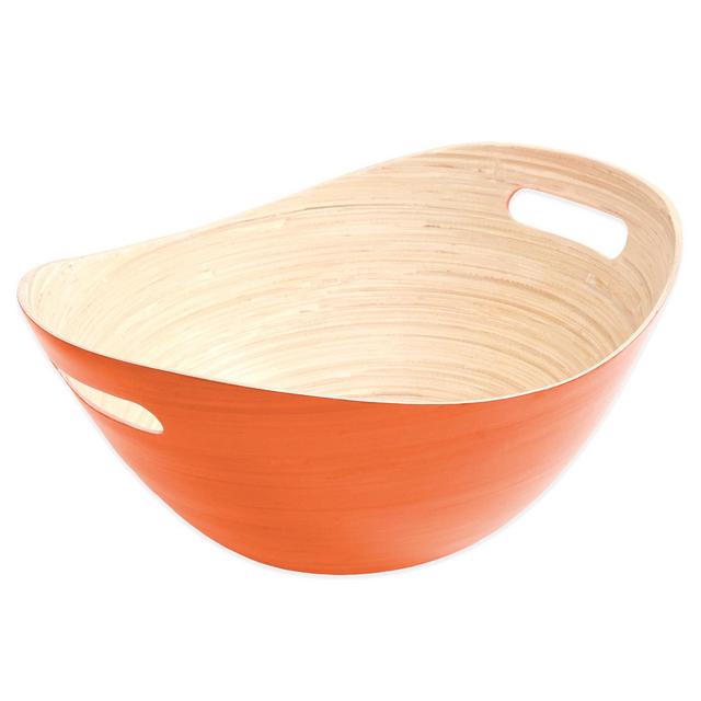 Gibson Overseas Oval Bamboo Bucket Bowl in Orange