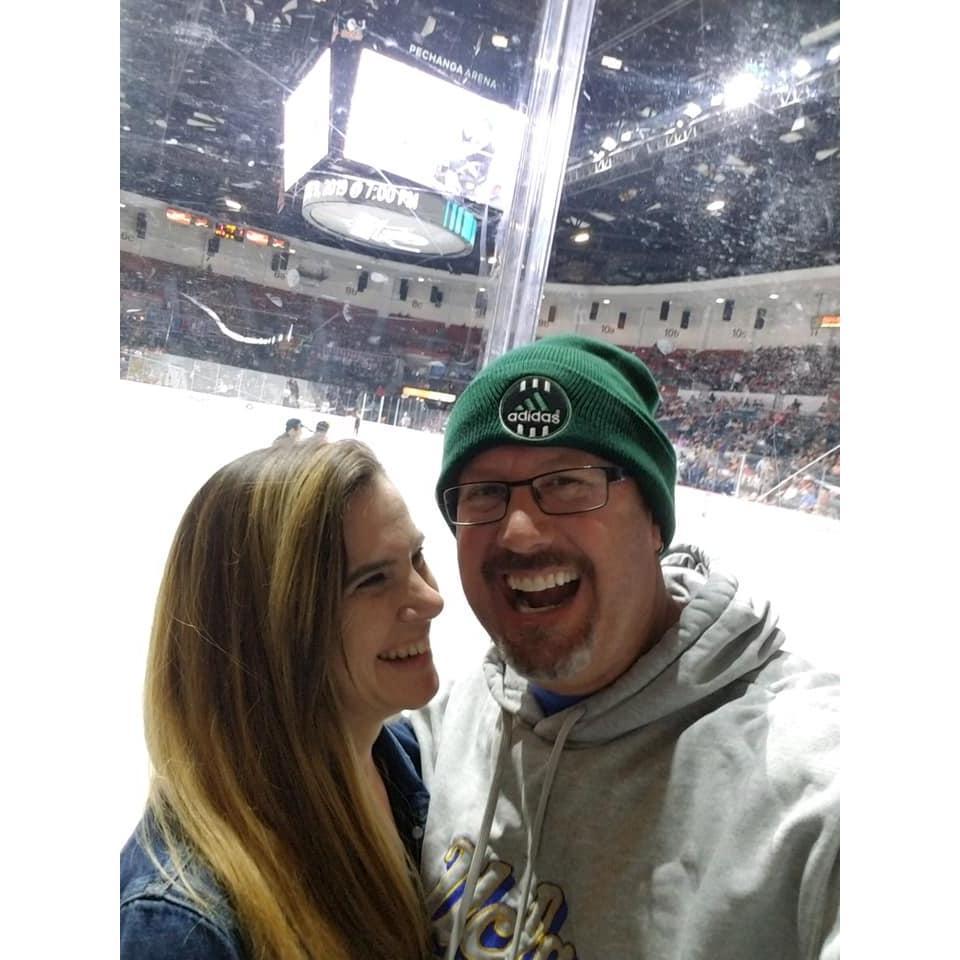 our first hockey game together