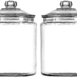 Anchor Hocking Heritage Hill 1 Gallon Glass Jar with Lid, Set of 2