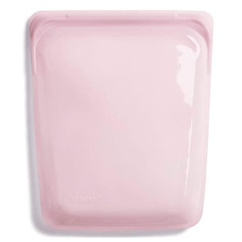 Stasher 100% Silicone Food Grade Reusable Storage Bag, Rose Quartz (1/2 Gallon) | Plastic Free Lunch Bag | Cook, Store, Sous Vide, Freeze | Leakproof, Dishwasher-Safe, Eco-friendly, Non-Toxic | 64 Oz