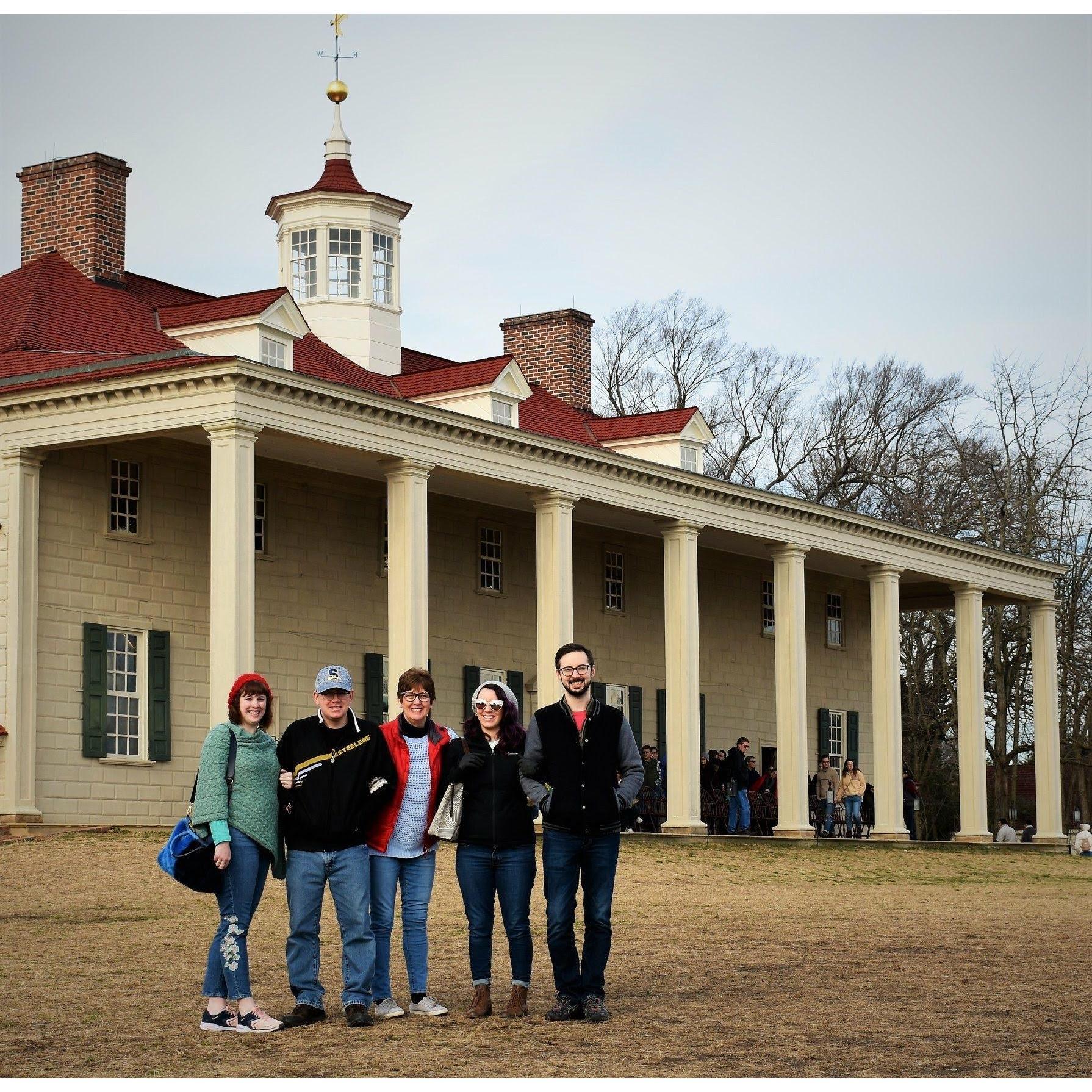 Visiting Mount Vernon with the Cagle family.
