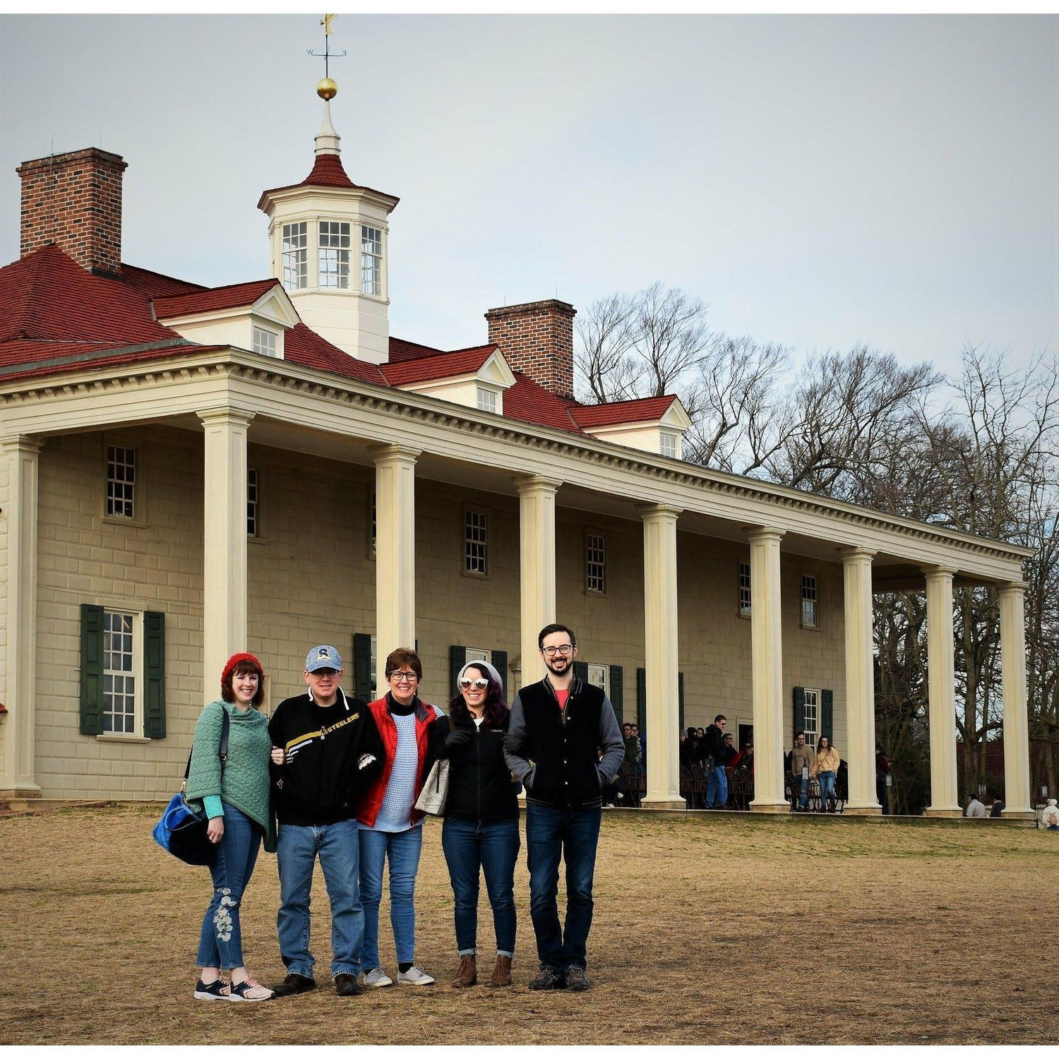 Visiting Mount Vernon with the Cagle family.