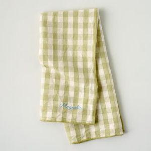 Fern Gingham Tea Towel