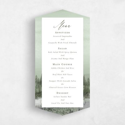Green Diamond Wedding Menu - Rockford