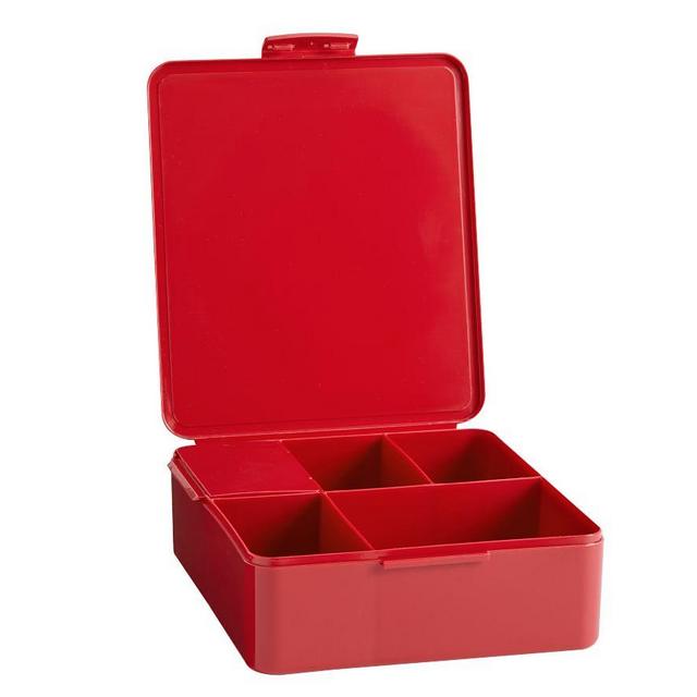 Square All-in-one Recycled Bento Box, Red