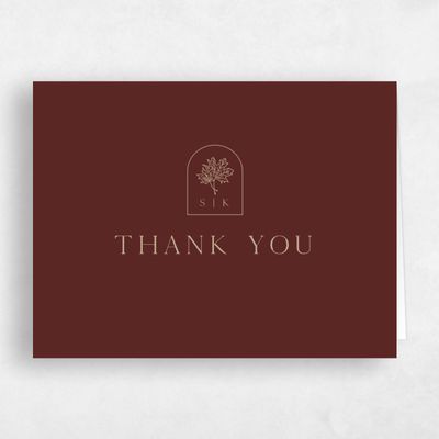 Maroon, Red Wedding Thank You - Mapleton Landscape