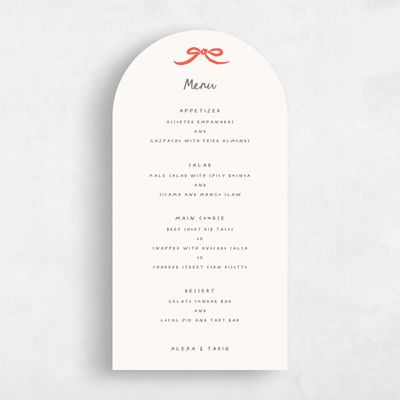 Beige Arch Wedding Menu - Emelia