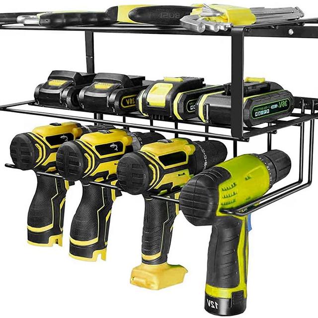 Power Tool Organizer, Wall Mount Heavy Duty Drill Holder, 3 Layers Power Tool Storage Rack, Cordless Drill Storage&Drill Charging Station, Suitable for Garage, Workshop and Warehouse Father Day Gifts