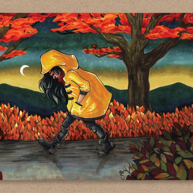 Autumn Stroll - Large Art Print | 8.5 x 11 | Marker Artwork