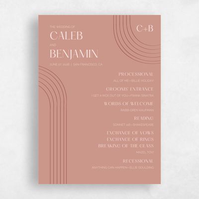 Dusty Terra Cotta, Brown Wedding Program - Goodwin