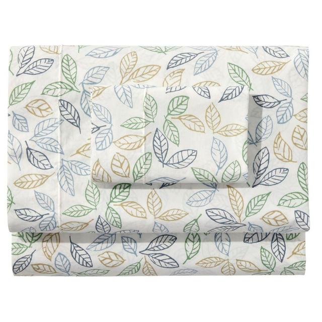 Tossed Leaves Percale Sheet Collection Queen