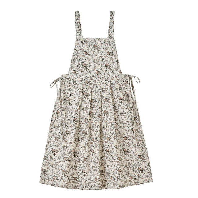 Quinieda Adult Kitchen Apron Floral Cotton Waterproof Adjustable Apron Cooking Baking Garden Chef Apron with Pocket