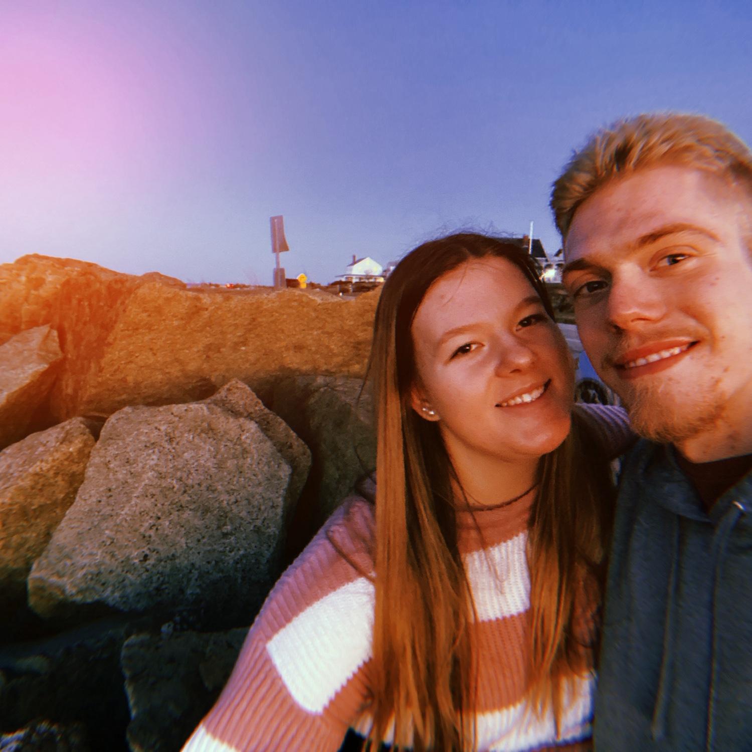 On Nicole’s first trip to Ryan’s house, he brought her to his favorite spot on the beach. This place should look familiar…. a little over 2 years later, Ryan proposed on these same rocks!