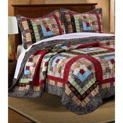 Colorado Lodge Reversible King Quilt Set in Natural