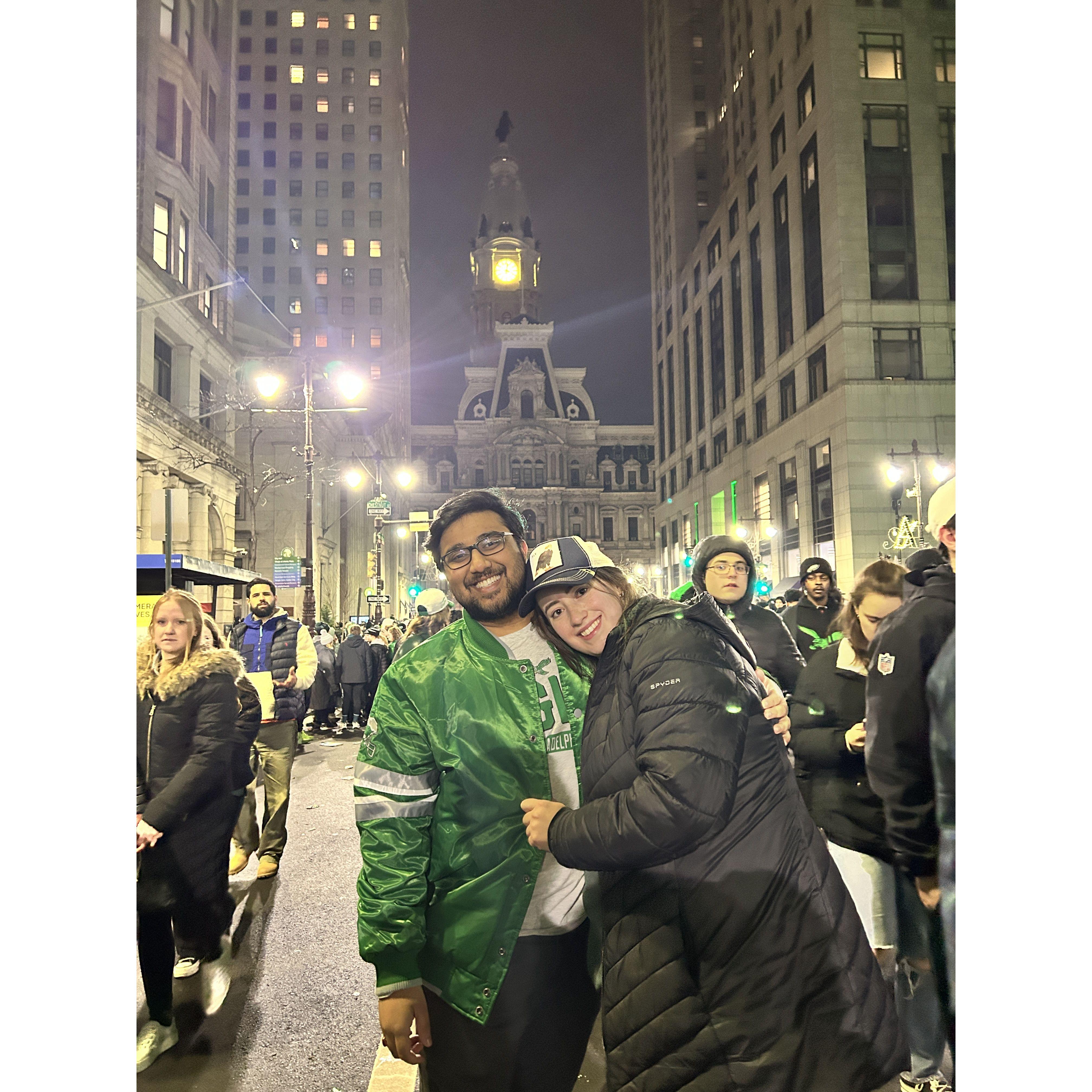 Broad St after the Eagles won the Superbowl! February 2025