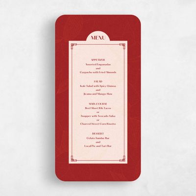 Red Rounded Wedding Menu - Ames