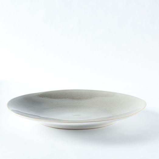 Alta Reactive Glaze Oval Platter, Light Gray, Large