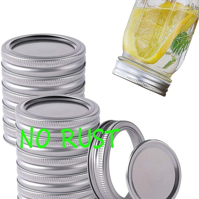 Canning Lids and Rings Regular Mouth Suitable for Ball or Kerr Jars,Small Mouth Mason Jar Lids and Bands Set of 12