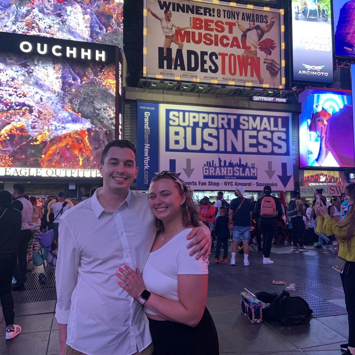 Us in Times Square in NYC! 🏙️