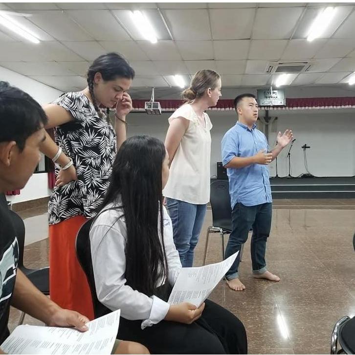 Ministering to students in Cambodia on a missions trip with Chi Alpha Summer of 2018 (Hailey's first missions trip).