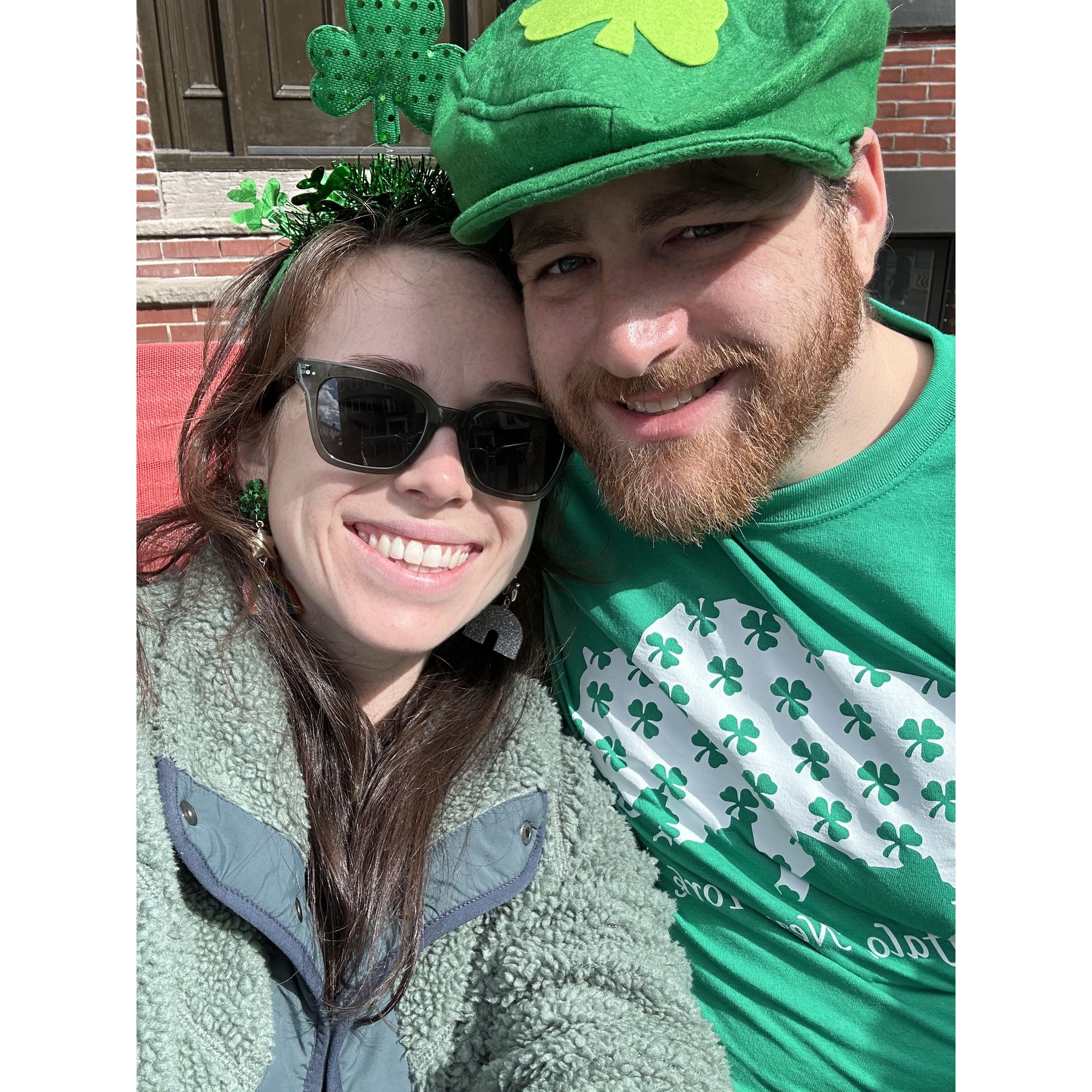 Enjoying the St. Patrick's Day Parade in South Boston