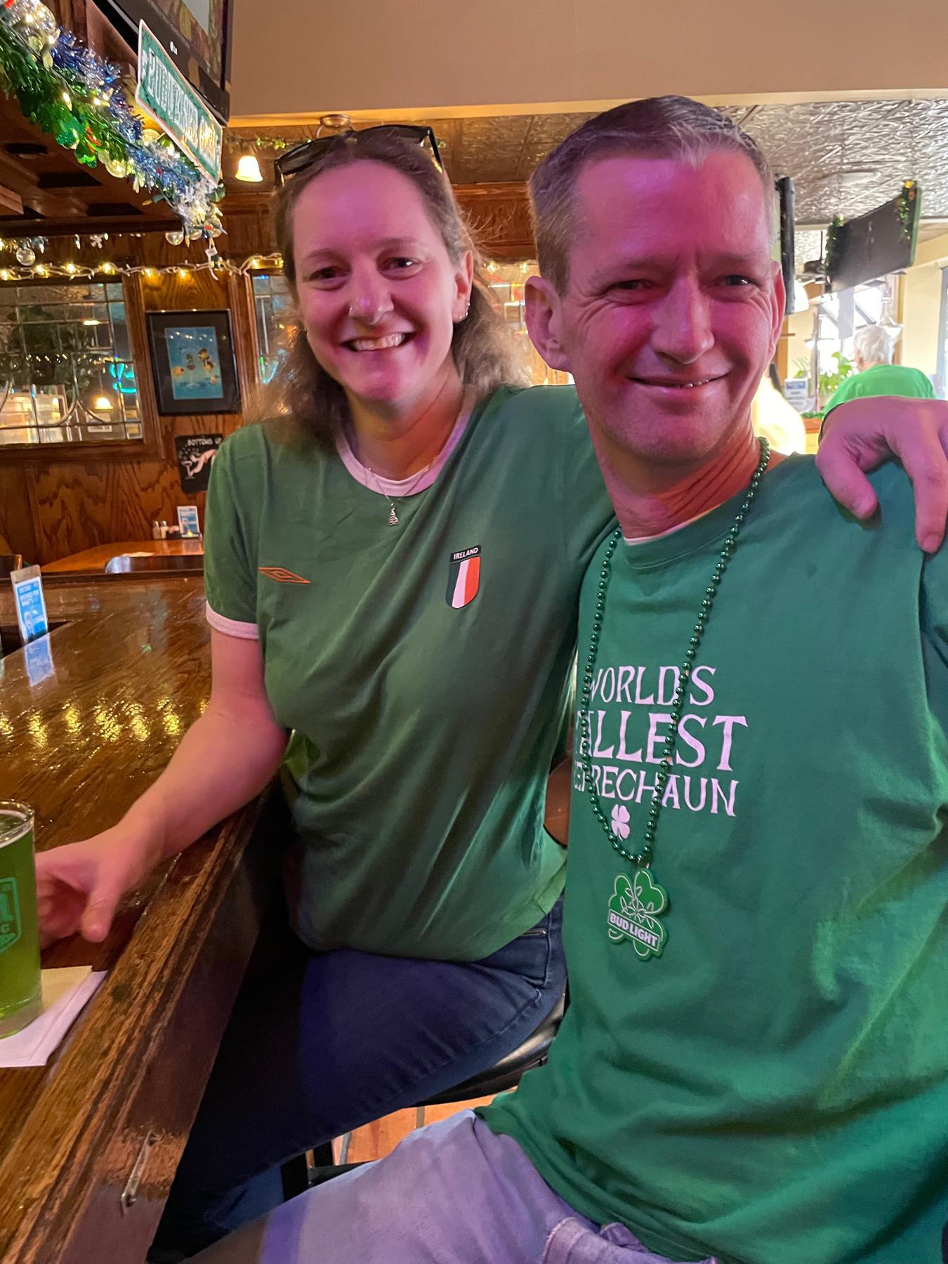 World's Tallest Leprechaun and his favorite lady on St. Patrick's Day