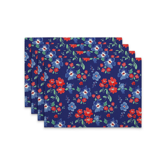 CounterArt Freedom Flowers Premier Fabric Placemats, Set of 4