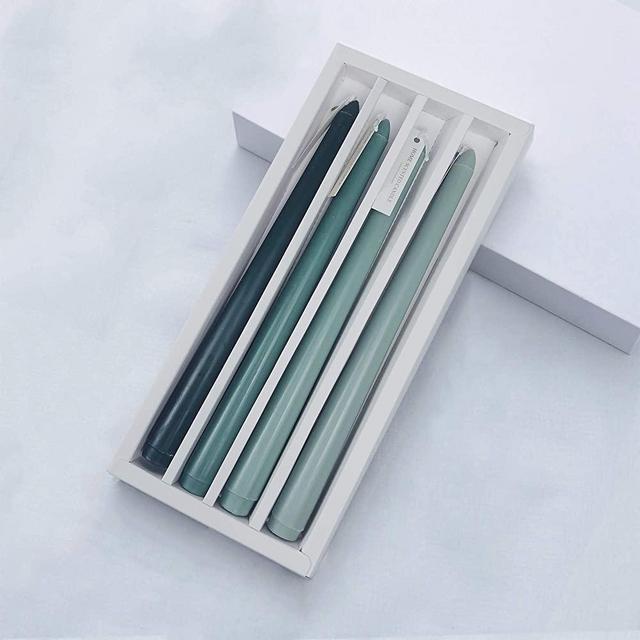 Natural Soy Wax Sandalwood Scented 10 Inch Taper Candle Set of 4 |Delightful Aroma | Beautiful Home Decor | Gift for Family and Friends (Green Shades)