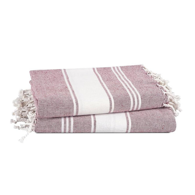 LANE LINEN Turkish Beach Towels, 2 Pack Extra Large Beach Towel, Pre-Washed for Soft Feel, Oversized Sand Free Quick-Dry Pool Towel, Beach Towels for Adults, 39"x71" - Wistful Mauve
