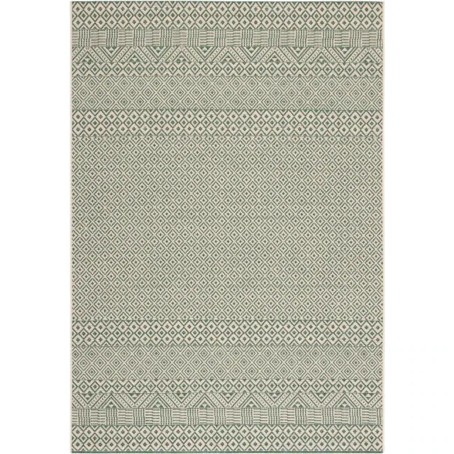 Courtyard CY6235 Power Loomed Indoor and Outdoor Accent Rug - Dark Green/Beige - 2'x3'7" - Safavieh