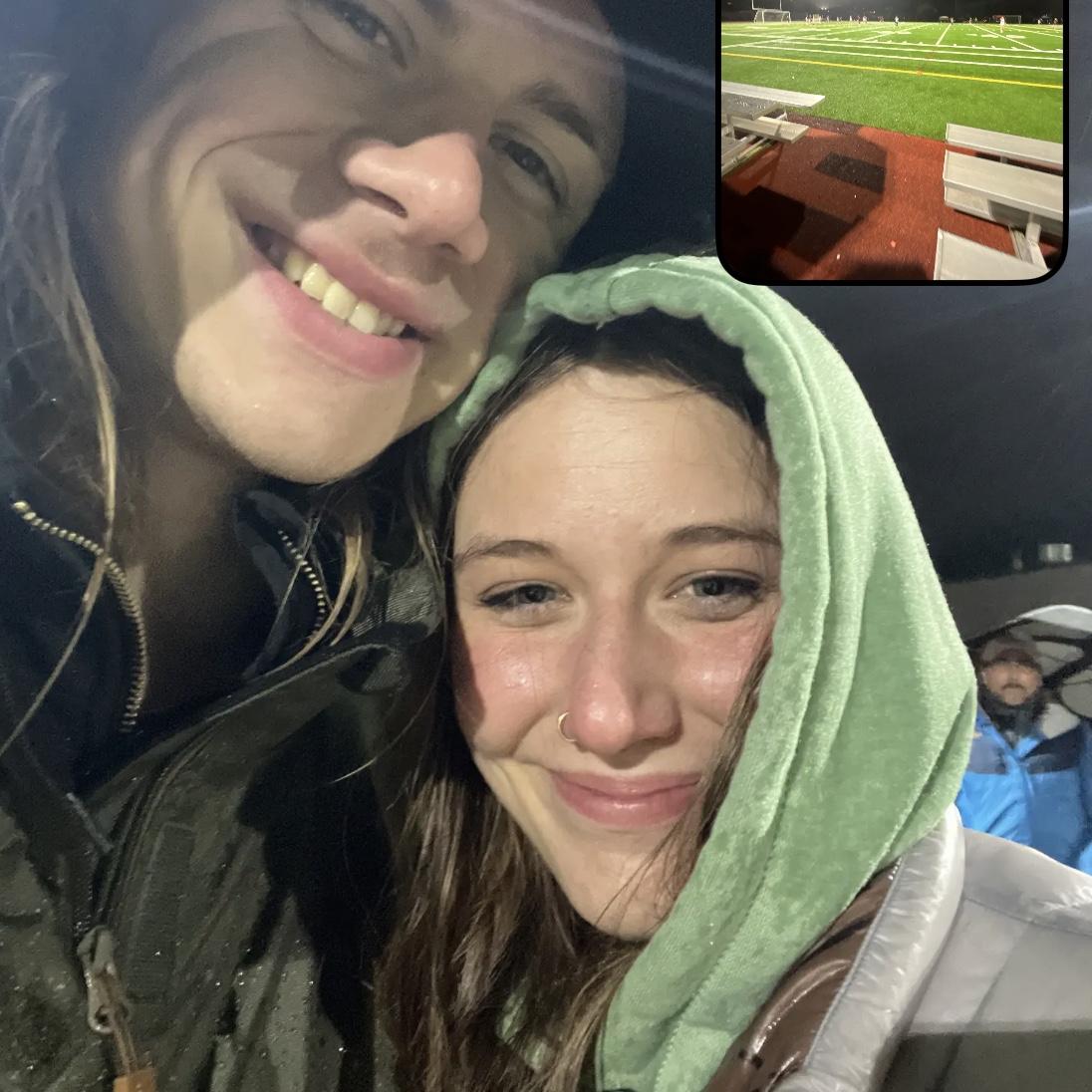 We went to one of Chelsea’s lacrosse games and got soaking wet!