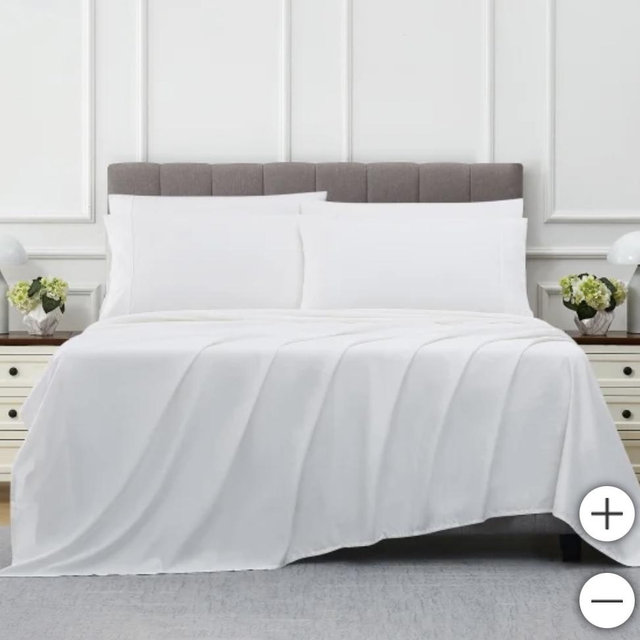 Queen White Kirkland Signature 680 Thread Count Sheet Set