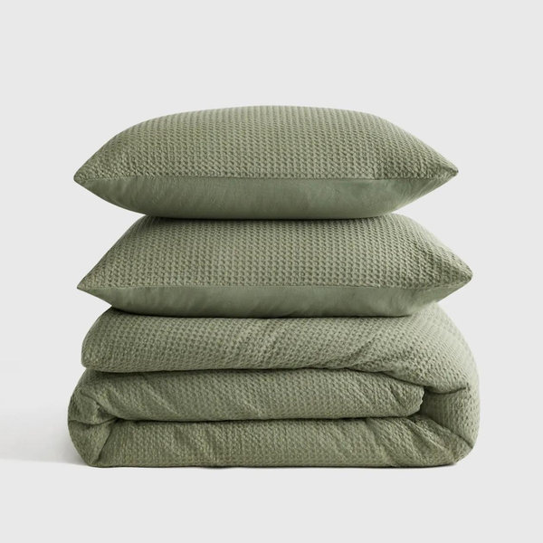Organic Luxe Waffle Duvet Cover Set