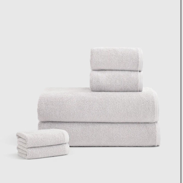 Turkish Ribbed Quick Dry Bath Sheet Bundle - Silver