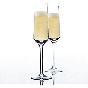 Schott Zwiesel Tritan Crystal Glass Pure Stemware Collection Champagne Flute with Effervescence Points, 7.1-Ounce, Set of 4