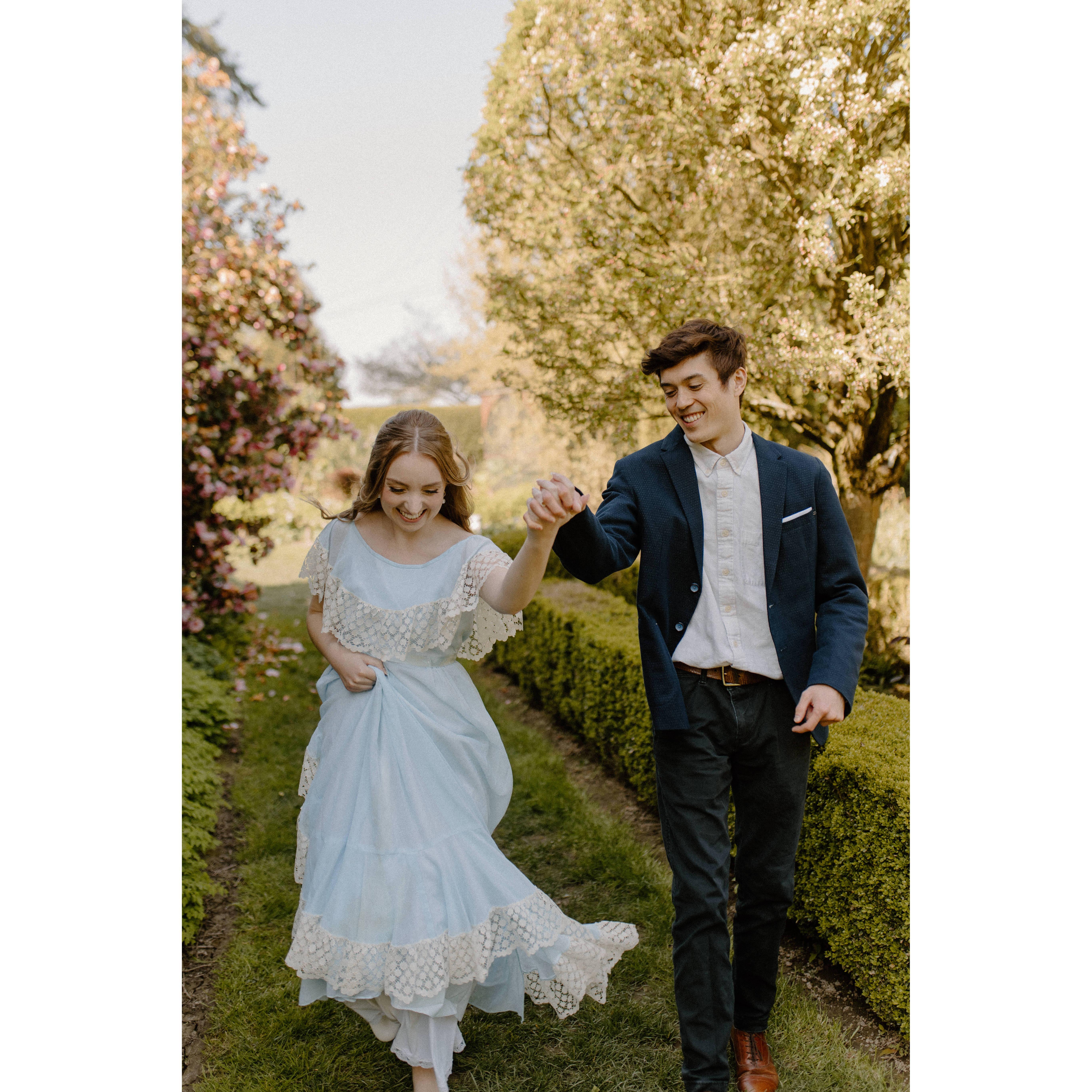Eva wearing Grandma's wedding dress at her favorite wedding venue! Photo taken by one of our wedding photographers & bestie Annie Ritter-Jones Photography