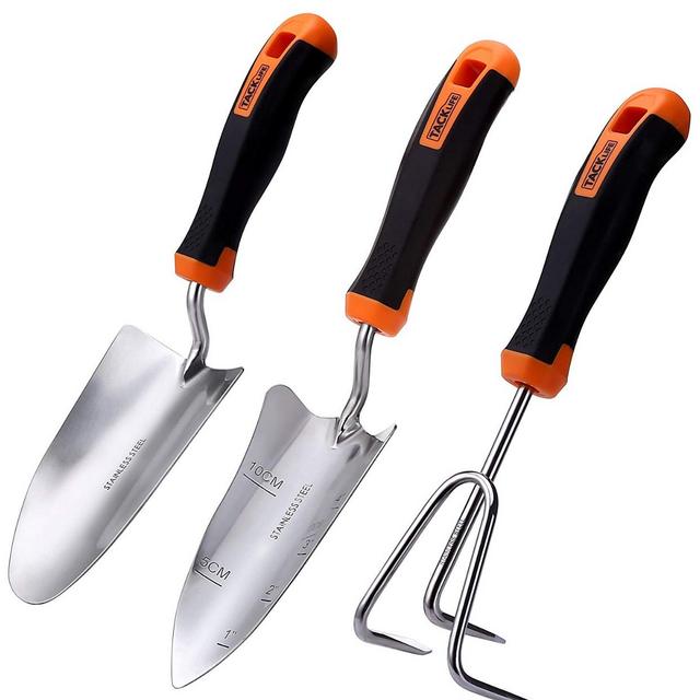 TACKLIFE Garden Tool Set, 3 Piece Stainless Steel Heavy Duty Gardening Kit