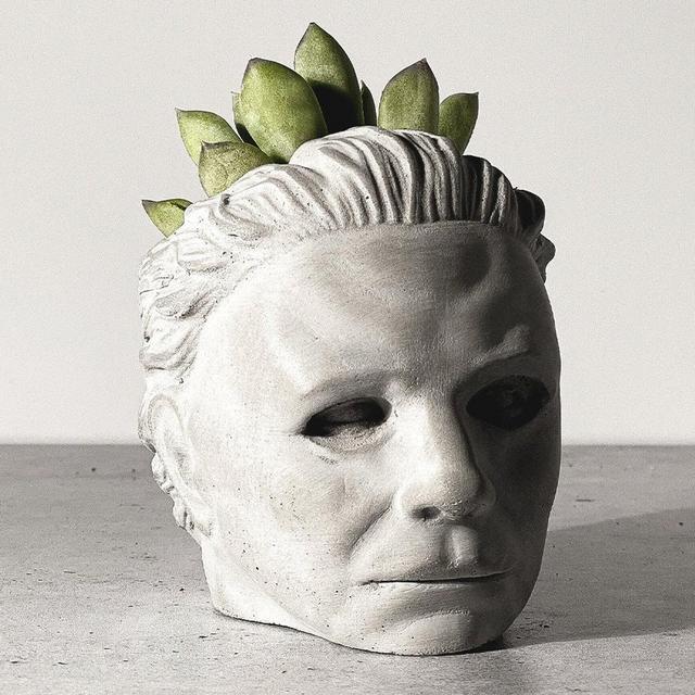 Michael Halloween Concrete Planter SMALL - Desk Planter