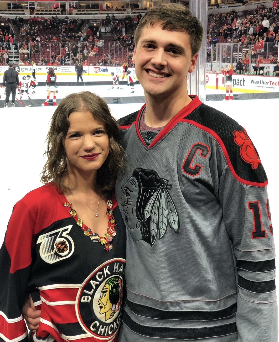 Glass seats at the Blackhawks Game!