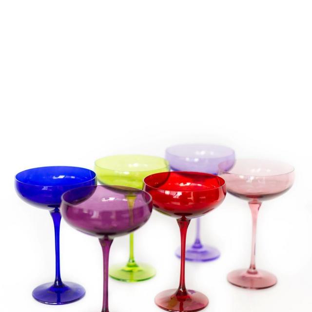 Estelle Colored Champagne Coupe Stemware - Set of 6 {Mixed Set}