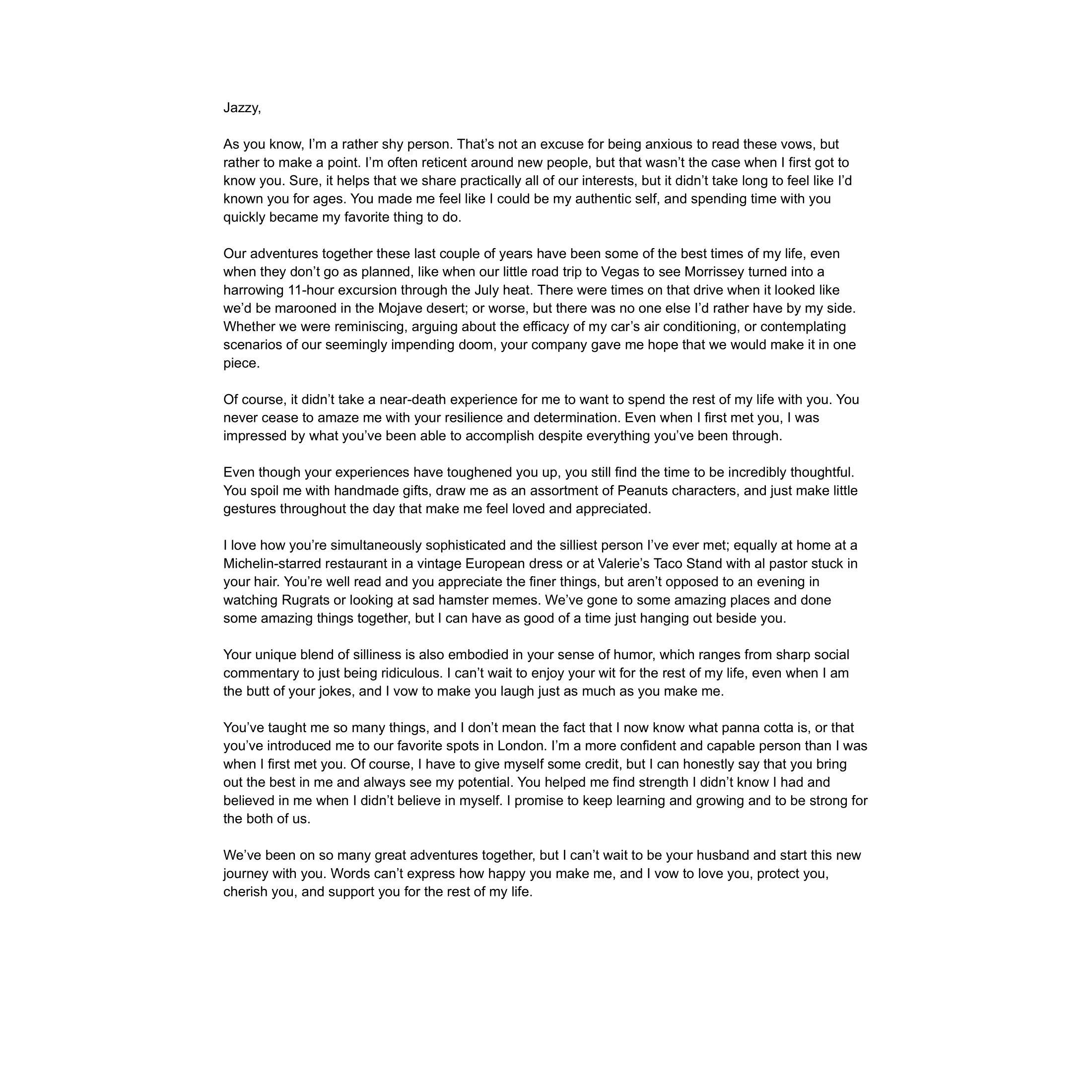 Sean's Vows