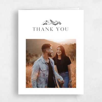 Dark Charcoal, White Wedding Thank You - Crispin Photo