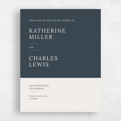Navy, Blue Wedding Save the Date - Stevens Border