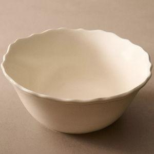 EARTHENWARE SALAD BOWL WITH RAISED-DESIGN EDGE