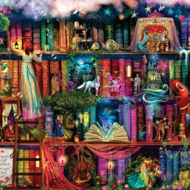 Buffalo Games - Aimee Stewart - Treasure Hunt Bookshelf - 1000 Piece Jigsaw Puzzle for Adults -Challenging Puzzle Perfect for Game Nights - Finished Size is 26.75 x 19.75