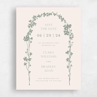 Sage, Green Wedding Save the Date - Matienzo Portrait