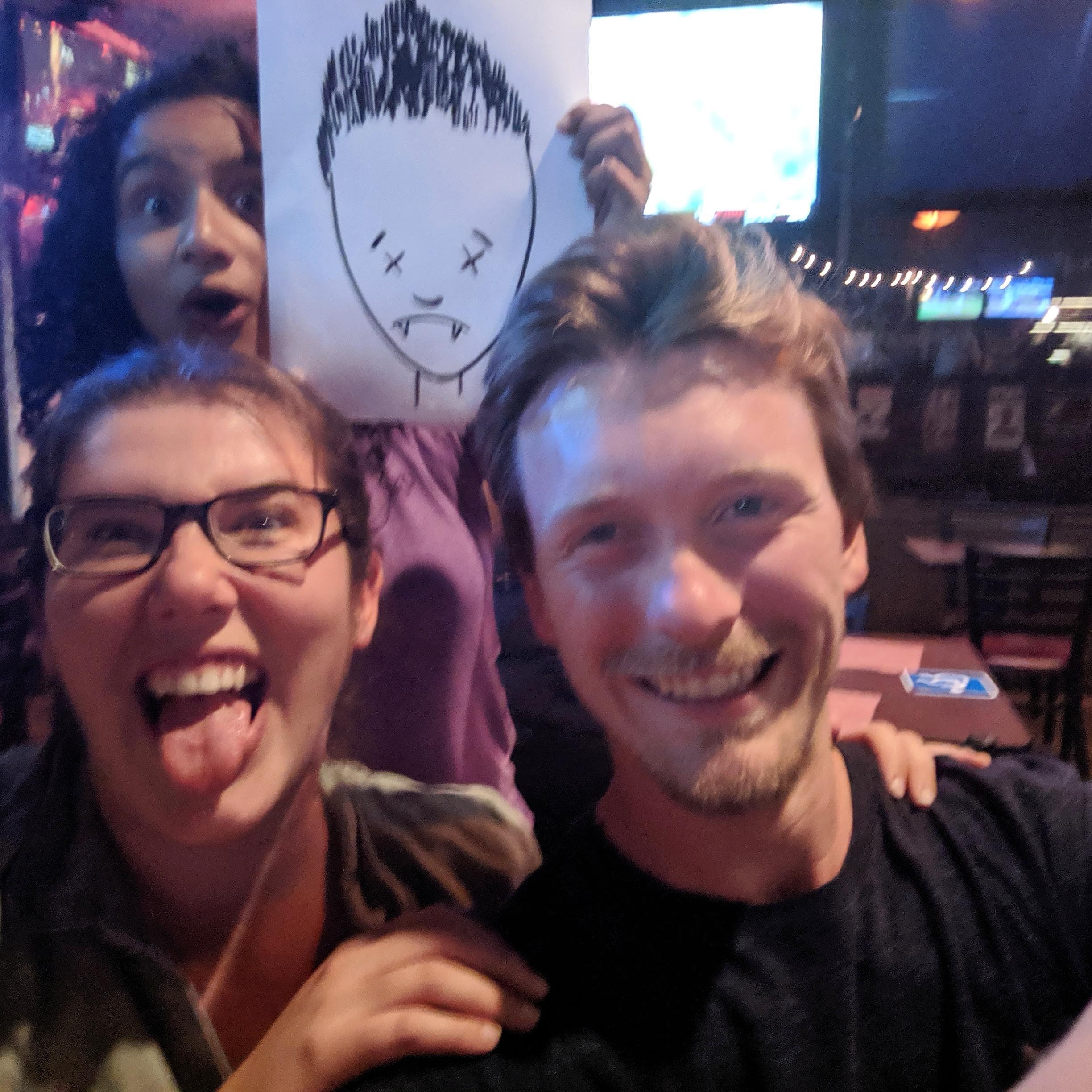 Dominating at Buffy Trivia with Samy \m/