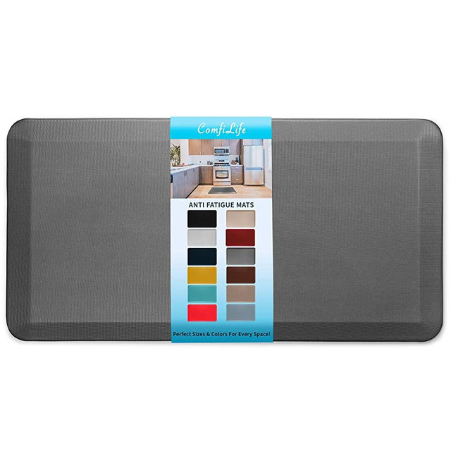 ComfiLife Anti Fatigue Floor Mat – 3/4 Inch Thick Perfect Kitchen Mat, Standing Desk Mat – Comfort at Home, Office, Garage – Durable – Stain Resistant – Non-Slip Bottom (24" x 70", Charcoal)