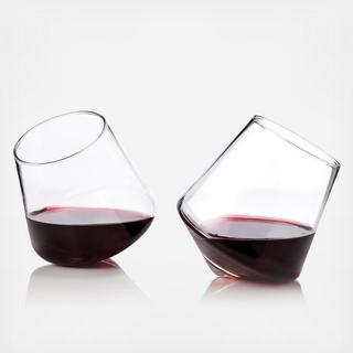 Raye Rolling Wine Glass, Set of 2