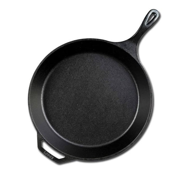 Lodge 15 Inch Cast Iron Pre-Seasoned Skillet – Signature Teardrop Handle - Use in the Oven, on the Stove, on the Grill, or Over a Campfire, Black